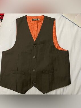 Unisex:  Vest with Red Satin Lining